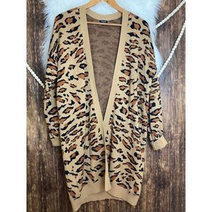 Splendid | Leopard Print Longline Cardigan M